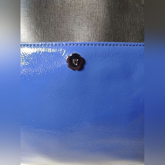 NWOT Eric Javits Blue Black Satchel Hand Bag shoulder - Picture 6 of 15